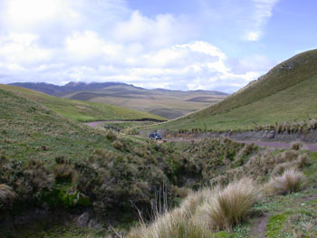 Road up to Antisana looking back towards Quito